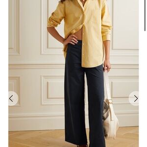 Nili Lotan Megan Navy Wide Leg Pants